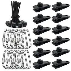 Planenclips YancLife 36pcs Zelt Clips und Karabiner