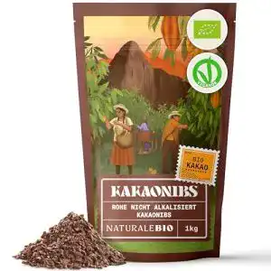 Kakaobohnen NaturaleBio Roh Kakao Nibs Bio 1Kg. Organic Raw