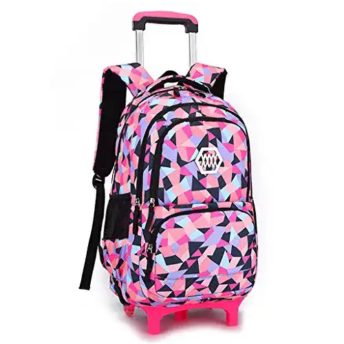 Schultrolley WHT Mädchen Schulranzen Rucksack mit 2 Rollen