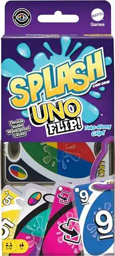 UNO Mattel Games GXD74 Flip Splash Kartenspiel für Kinder