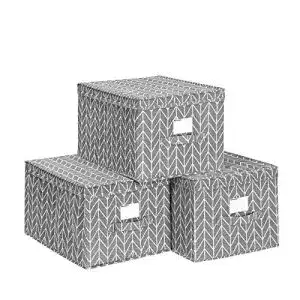 Faltbox SONGMICS, 3er Set, Aufbewahrungsbox mit Deckel