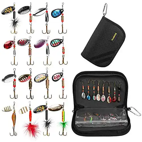 Forellen-Blinker PLUSINNO Angelköder,Blinker/Spinner/Wobbler Set,Angelset mit Tragetasche für Hecht