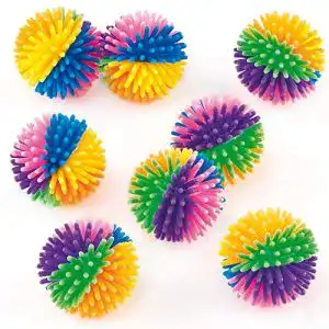 Flummis Baker Ross ET402 Regenbogenfarbene mit Stacheln