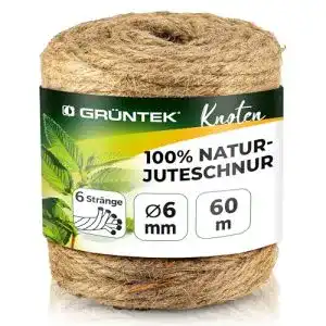 Juteseil GRÜNTEK Garten Juteschnur 6mm Dicke, Bindegarn