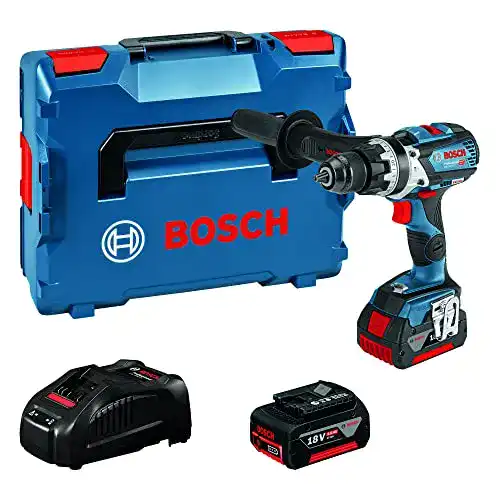 Bosch-Professional-Akku-Schlagbohrschrauber Bosch Professional 18V System Akku Schlagbohrschrauber GSB 18V-85 C (max. Drehmoment 85 Nm, inkl. 2×5.0Ah Akku + Ladegerät, in L-BOXX 136)