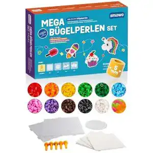 Bügelperlen Smowo ® Mega Set mit 10.000 Perlen, 15 Farben
