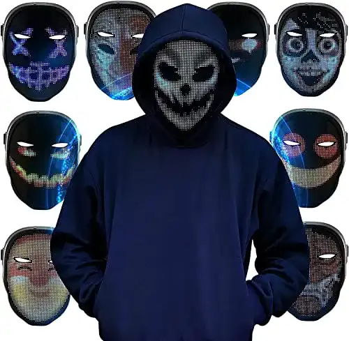 LED-Maske KKTECT LED Leuchtmaske Gruselig mit Bluetooth App