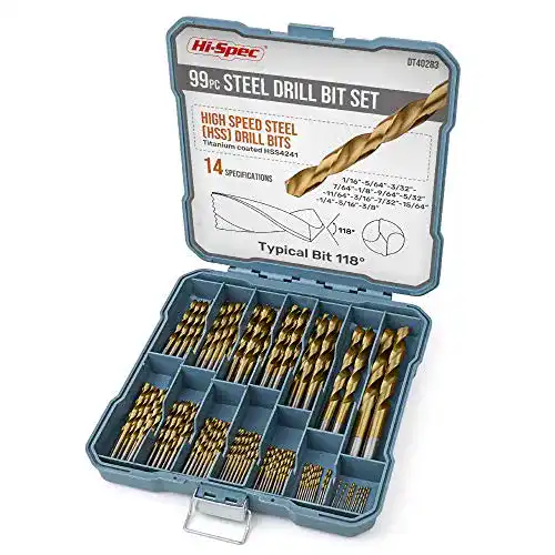 Titan-Bohrer Hi-Spec 99-teiliger Bohrer Set mit Titan HSS-Stahl 14