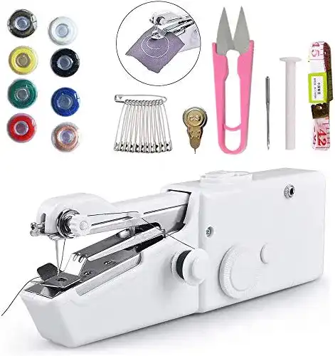 Handnähmaschine REUUY Tragbare Mini-Nähmaschine mit Zubehör