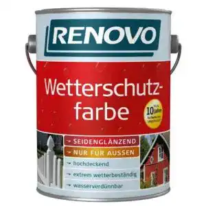 Wetterschutzfarbe Weiß Renovo RAL 0095, 2,5 Liter