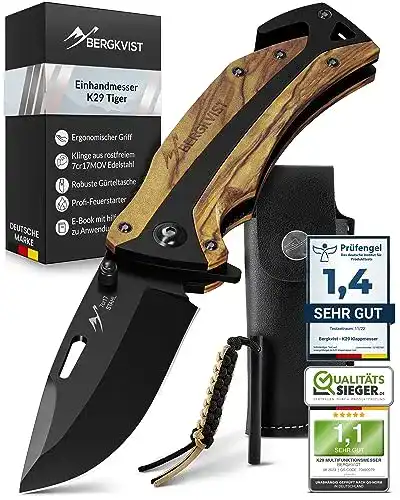 Bergkvist-Messer BERGKVIST ® K29 Tiger Klappmesser 3-in-1