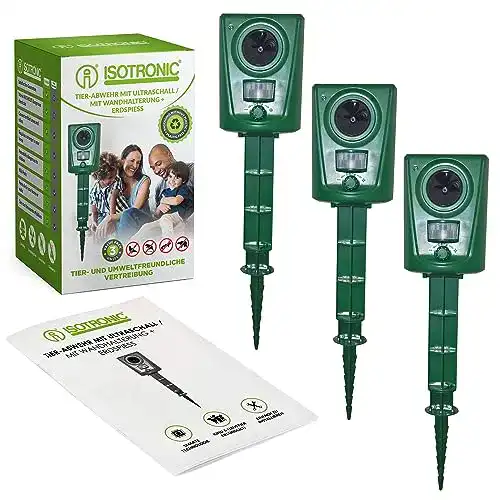 Taubenabwehr Ultraschall ISOTRONIC Tierabwehrgerät, 3er Set