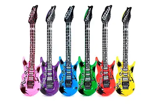 Aufblasbare Gitarre Sunmondo Luftgitarre im Set – 6 Stück