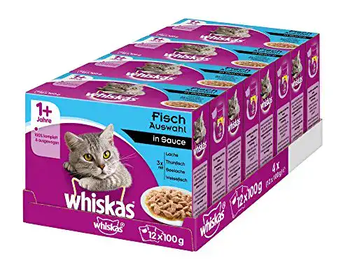 Katzennassfutter whiskas 1 + Katzenfutter – Fisch-Auswahl