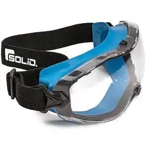 Staubschutzbrille SolidWork, für Brillenträger geeignet, Blau, Klar