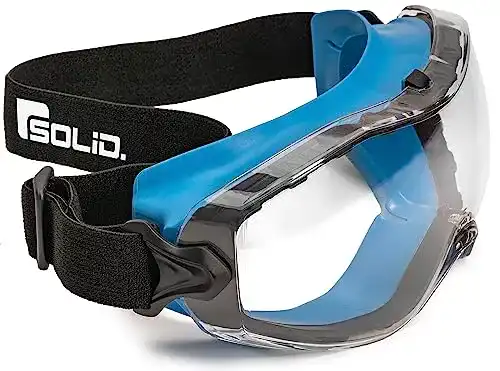 Staubschutzbrille SolidWork, für Brillenträger geeignet, Blau, Klar