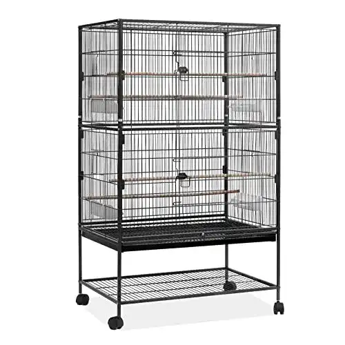 Vogelvoliere Froadp, groß Vogelhaus mit Rollen, 79×51.8x132cm