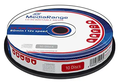 CD-RW MediaRange MR235 700MB 80min. 12x Speed, 10 Stück