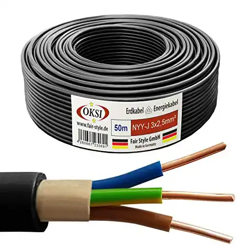 Erdkabel OKSI 50m NYY-J 3×2,5 mm² Elektrokabel