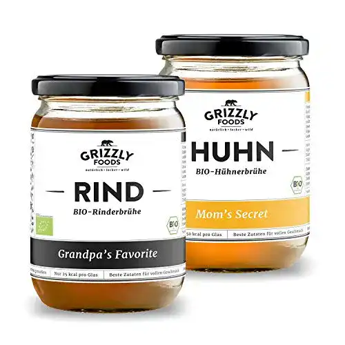 Knochenbrühe Grizzly Snacks Biologische, 6x500ml