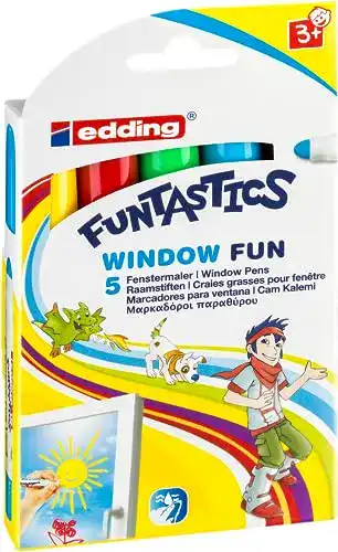 Fenstermalstifte edding 16 Fenstermaler für Kinder 5er-Set