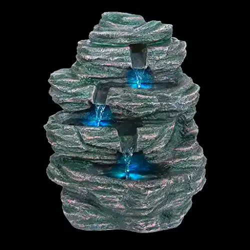 Brunnen Mojawo Spring mit LED Beleuchtung Garten Kaskaden