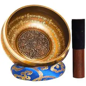 Klangschale Hātakāma Nēpāla aus Nepal – 5 Metalle – Rosenholz