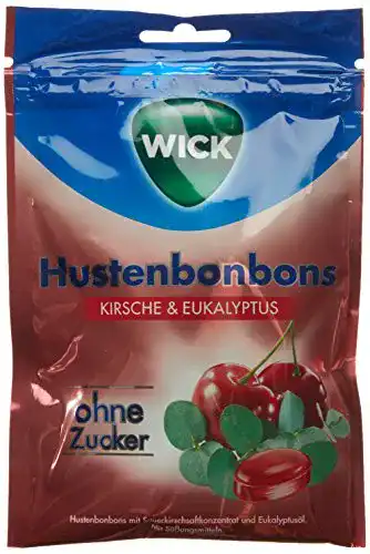 Hustenbonbons Wick Kirsche + Eukalyptus ohne Zucker, 10er Pack