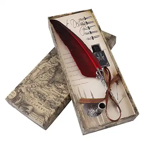 Kalligraphie-Set Walfront Quill Feather Quill Pen Set Vintage