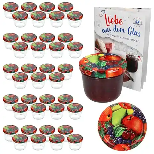 Einmachgläser MamboCat 40er Set Sturzgläser 230 ml Obst Dekor