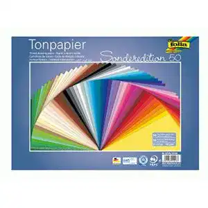 Bastelpapier folia 6725/50 99 – Tonpapier Mix, 25 x 35 cm, 130 g/qm