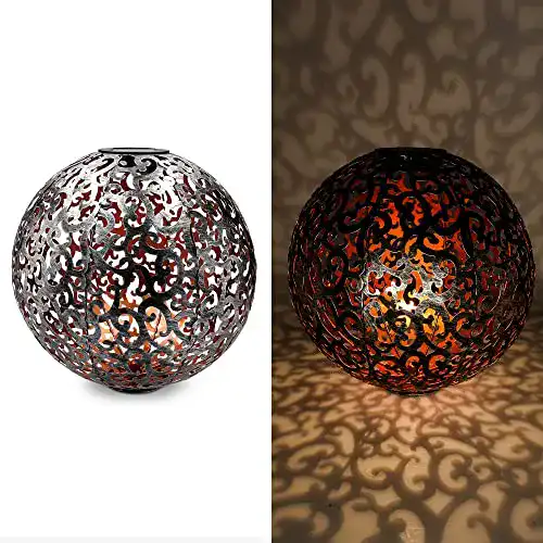 Solar-Laterne Navaris LED Solar Kugel aus Metall, 30 x 30cm