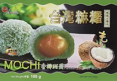 Japanische Süßigkeiten Awon Mochi Kokosnuss Pandan, 180 g