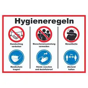 Schild Hygieneregeln HB-Druck Hygieneregeln Symbol und Text
