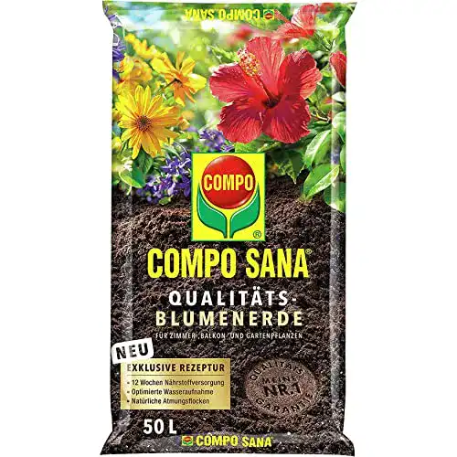 Blumenerde Compo SANA Qualitäts- mit 12 Wochen 50 Liter