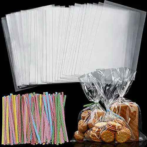 Cellophantüten Faburo 120pcs Klar 25x15cm Transparent