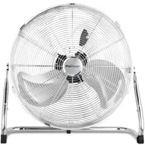 Bodenventilatoren Pro Breeze 50 cm Bodenventilator aus Chrom, Ventilator mit 3 Geschwindigkeitsstufen und verstellbaren Ventilatorkopf – Windmaschine für Fitnessstudio oder Werkstatt