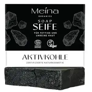 Akne-Seife Meina Naturkosmetik, Schwarze Seife mit Aktivkohle