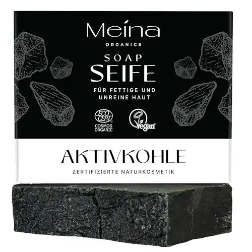 Bio-Seife Meina Naturkosmetik – Schwarze Seife mit Aktivkohle