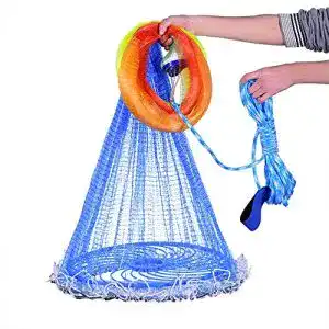 Wurfnetz HWJ Angelnetze, Fische Netz Hand Werfen Fishing Cast Net Angeln Netto Sinker Fisch Netze,füR Frisches Wasser Salzwasser Capture Köder Fish Garnele Krabbe