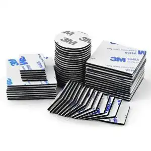 Klebepads Heatigo Doppelseitig, 60 schwarze Quadrate u. runde