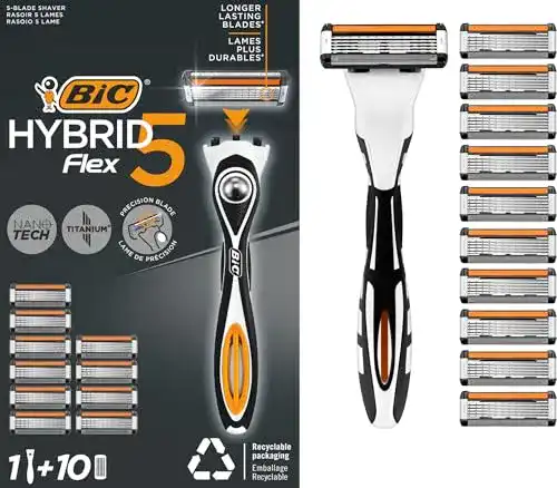 Die beste Bic-Rasierer BIC Hybrid 5 Flex Rasierer mit 10 Wechselklingen 2026 Test Bestseller Bic-Rasierer BIC Hybrid 5 Flex Rasierer mit 10 Wechselklingen