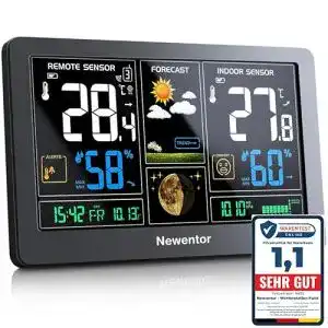 Wetterstation Newentor mit Außensensor Funk Multifunktional