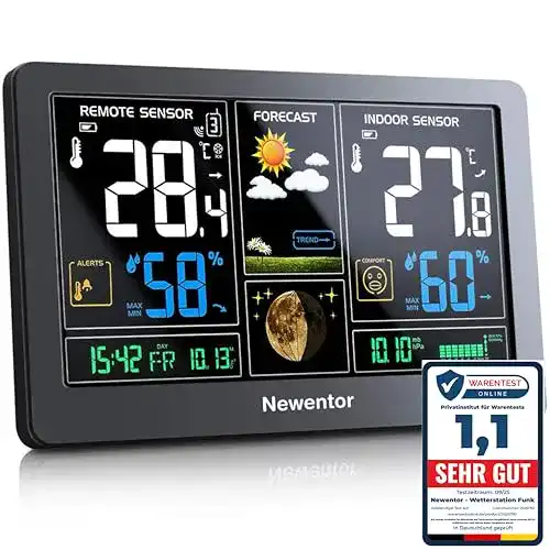 Wetterstation Newentor mit Außensensor Funk Multifunktional