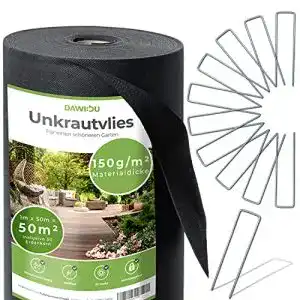 Unkrautvlies DAWIDU Gartenvlies 150g/m2 [50m²] 50 Erdanker Set