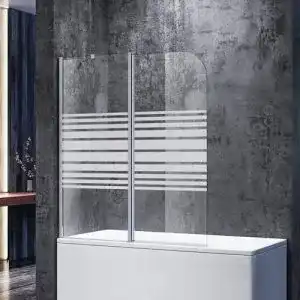 Badewannenaufsatz SONNI Duschwand für Badewanne 120x140cm (BxH)