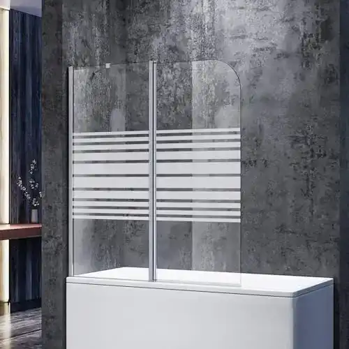 Badewannenaufsatz SONNI Duschwand für Badewanne 120x140cm (BxH)
