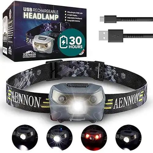 Stirnlampen Aennon USB Wiederaufladbare LED Stirnlampe