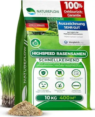 Die beste Rasensamen-schnellkeimend NATUREFLOW 10kg Sonne, Schatten 2026 Test Bestseller Rasensamen-schnellkeimend NATUREFLOW 10kg Sonne, Schatten