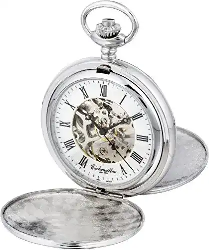 Taschenuhr Eichmüller 8212 teilskeletttiert beidseitig aufklappbar